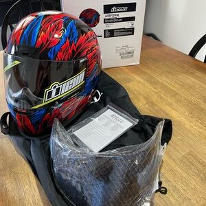 ICON Kids Helmet - Black, Red, and Blue